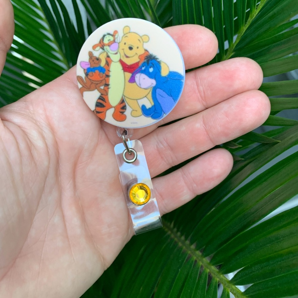 Disney Winnie the Pooh Piglet Christmas Gift Retractable Badge Holder ID Reel